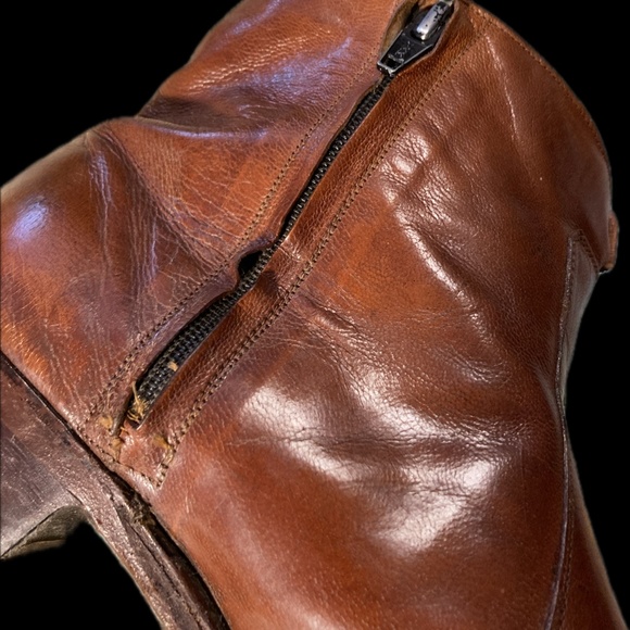 Mens Vintage Brown Leather Florsheim Side Zip up Ankle Boot, Size 9/12 D main image 6